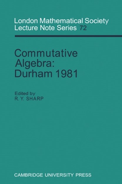 Commutative Algebra, R. Y. (University of Sheffield) Sharp - Paperback - 9780521271257
