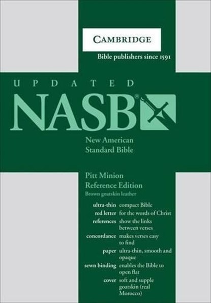 NASB Pitt Minion Reference Bible, Brown Goatskin Leather, Red-letter Text, NS446XR Brown Goatskin Leather, Baker Publishing Group - Overig - 9780521604116