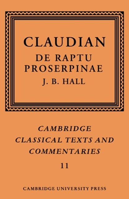 Claudian: De Raptu Proserpinae, Claudian - Paperback - 9780521609302
