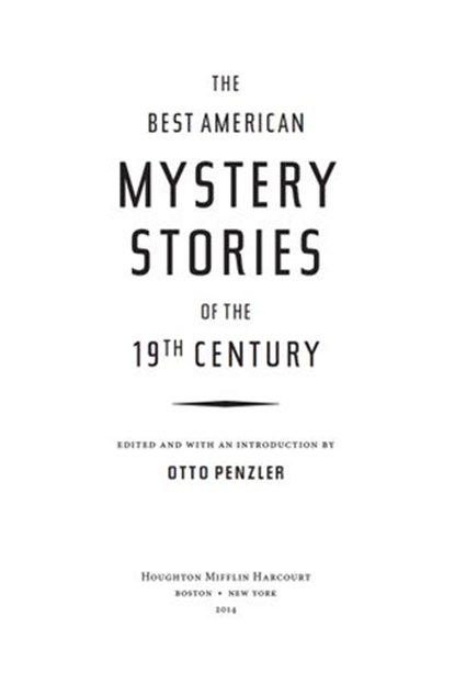 The Best American Mystery Stories Of The Nineteenth Century, Otto Penzler - Ebook - 9780544302310