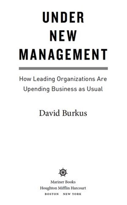 Under New Management, David Burkus - Ebook - 9780544631601