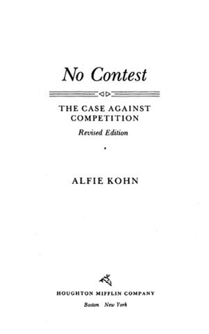No Contest, Alfie Kohn - Ebook - 9780547527390