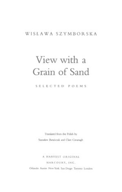 View With A Grain Of Sand, Wislawa Szymborska - Ebook - 9780547546292