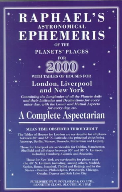 Raphael's Astronomical Ephemeris, Edwin Raphael - Paperback - 9780572023843