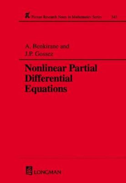 Nonlinear Partial Differential Equations, Abdelmoujib Benkirane ; J. P. Gossez - Gebonden - 9780582292130