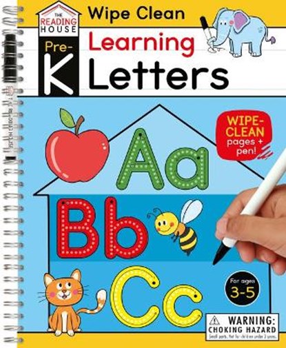 Learning Letters (Pre-K Wipe Clean Workbook): Preschool Wipe Clean Activity Workbook, Ages 3-5, Letter Tracing, Uppercase and Lowercase, First Words,, The Reading House - Paperback - 9780593450437