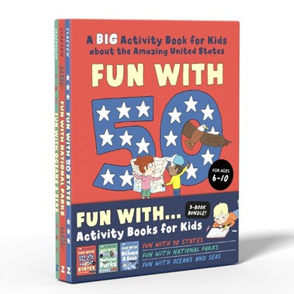 Fun Activity Books for Kids Box Set: 3 Activity Books to Learn about 50 Us States, National Parks, and Oceans and Seas (Perfect Gift for Kids Ages 6-1, Nicole Claesen - Paperback - 9780593690055