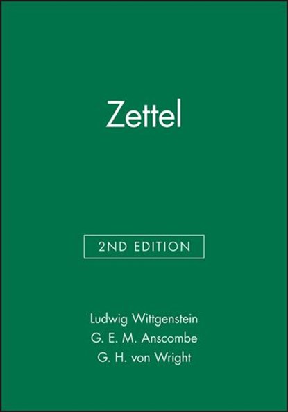 Zettel, Ludwig Wittgenstein - Paperback - 9780631128236