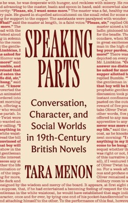 Speaking Parts, Tara Menon - Gebonden - 9780691235820