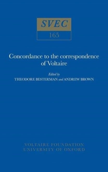 Concordance to the Correspondence of Voltaire, Theodore Besterman ; Andrew Brown - Paperback - 9780729400558