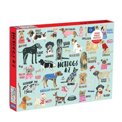 Hot Dogs A-Z 1000 Piece Puzzle, Mudpuppy - Gebonden - 9780735349094
