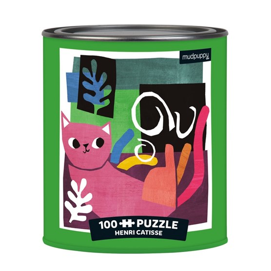 Henri catisse artsy cats 100 piece puzzle tin