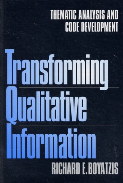 Transforming Qualitative Information, Richard E. Boyatzis - Paperback - 9780761909613