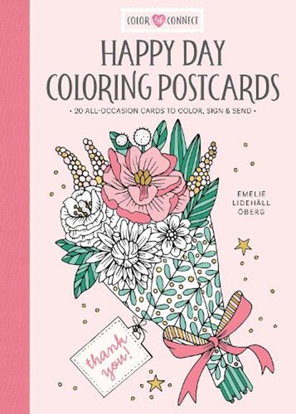 Happy Day Coloring Postcards, Emelie Lidehall Oberg - Paperback - 9780764370021