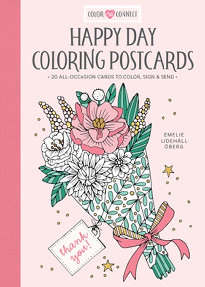 Happy Day Coloring Postcards, Emelie Lidehall Oberg - Paperback - 9780764370021