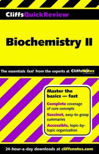 CliffsQuickReview Biochemistry II, Frank Schmidt - Paperback - 9780764585623