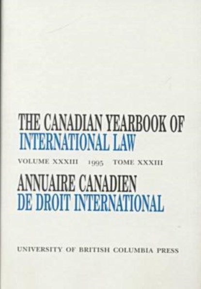 The Canadian Yearbook of International Law, Vol. 33, 1995, Don M. McRae - Gebonden - 9780774805667