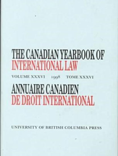 The Canadian Yearbook of International Law, Vol. 36, 1998, Don M. McRae - Gebonden - 9780774807340