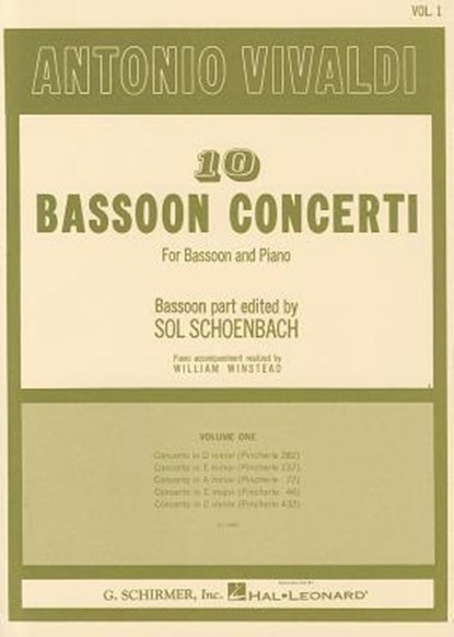 10 BASSOON CONCERTOS - V01, Vivaldi Antonio - Paperback - 9780793552696