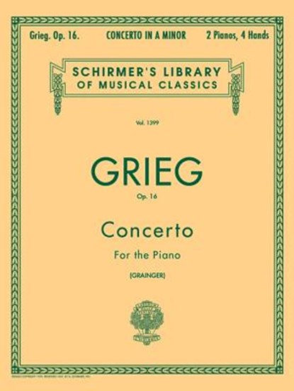 Concerto in a Minor, Op. 16: Schirmer Library of Classics Volume 1399 National Federation of Music Clubs 2024-2028 Piano Duets, Edvard Grieg - AVM - 9780793572243