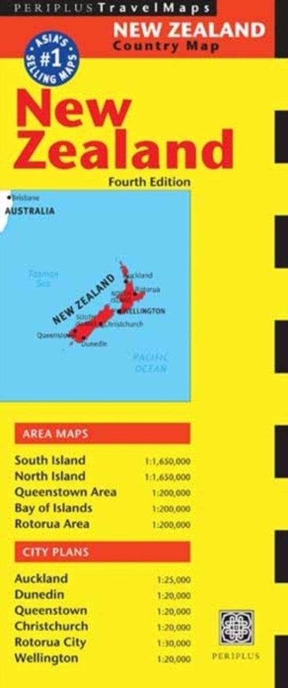 New Zealand Travel Map Fourth Edition, Periplus Editors - Gebonden Paperback - 9780794607708