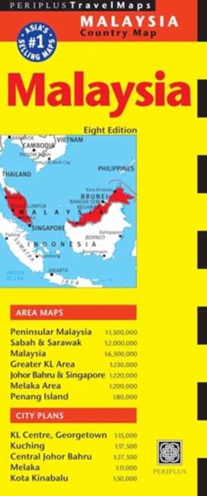 Malaysia Travel Map Eighth Edition, Periplus Editions - Gebonden - 9780794608309