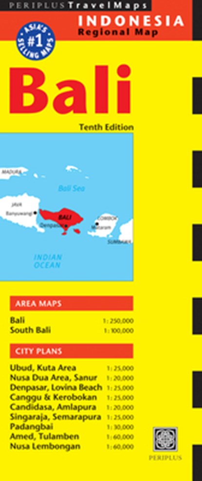 Bali Travel Map Tenth Edition, Periplus Editions - Gebonden - 9780794608323