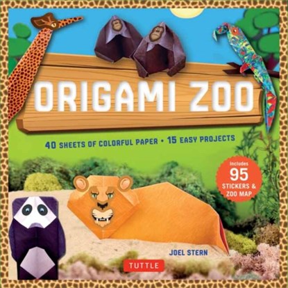 Origami Zoo Kit: Make a Complete Zoo of Origami Animals!: Kit with Origami Book, 15 Projects, 40 Origami Papers, 95 Stickers & Fold-Out Zoo Map, Joel Stern - Gebonden - 9780804846219