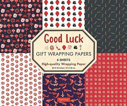 Good Luck Gift Wrapping Papers - 6 Sheets, Tuttle Publishing - Paperback - 9780804851152