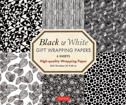 Black and White Gift Wrapping Papers - 6 sheets, Tuttle Publishing - Paperback - 9780804851169
