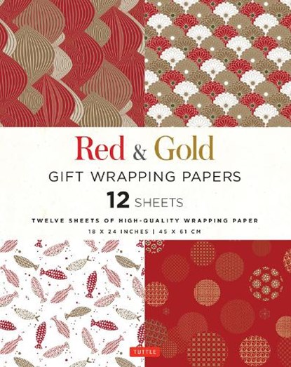 Red & Gold Gift Wrapping Papers - 12 Sheets, Tuttle Studio - Paperback - 9780804851626