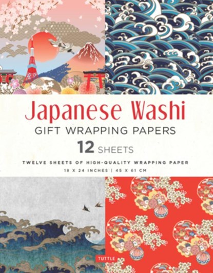 Japanese Washi Gift Wrapping Papers - 12 Sheets, Tuttle Studio - Paperback - 9780804852333
