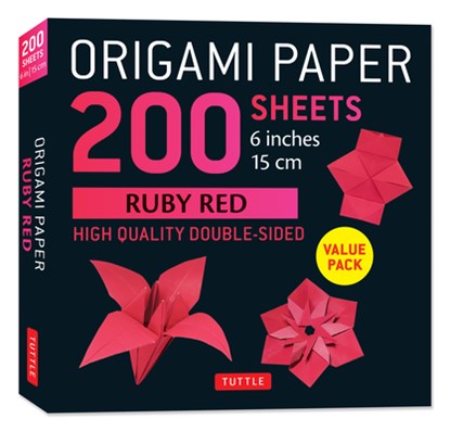 Origami Paper 200 Sheets Ruby Red 6 (15 CM): Solid Red Double-Sided Origami Sheets with Instructions for 10 Projects, Tuttle Studio - Paperback - 9780804858915
