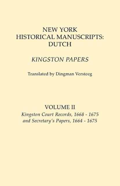 New York Historical Manuscripts, niet bekend - Paperback - 9780806348520