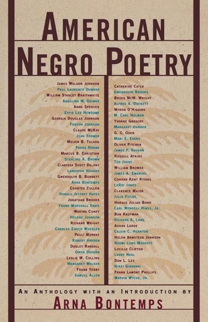 American Negro Poetry, Arna Wendell Bontemps - Paperback - 9780809015641