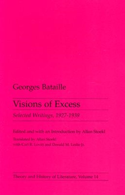 Visions of Excess, Georges Bataille - Paperback - 9780816612833