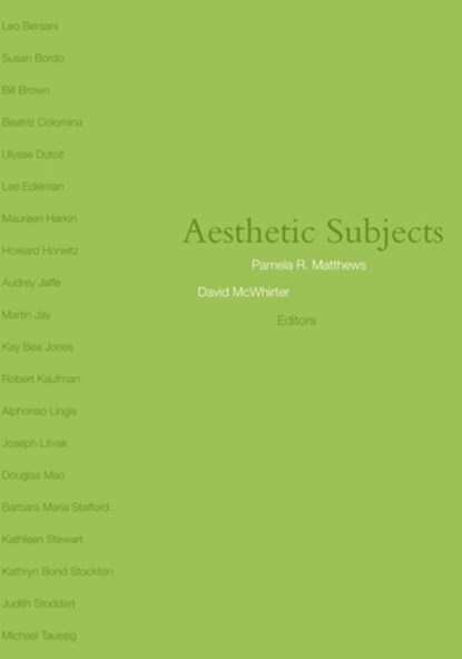 Aesthetic Subjects, Pamela R. Matthews - Gebonden - 9780816639922