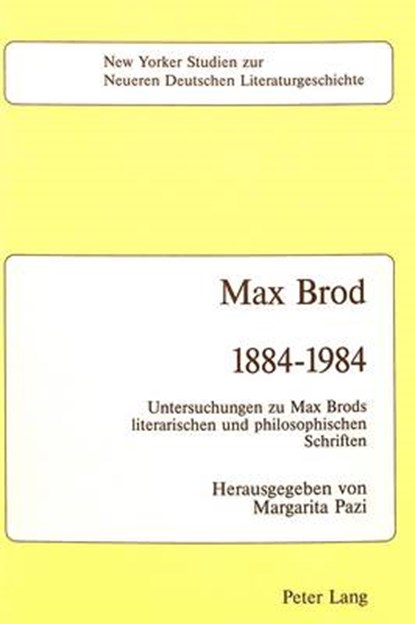Max Brod 1884 - 1984, Margarita Pazi - Paperback - 9780820405711