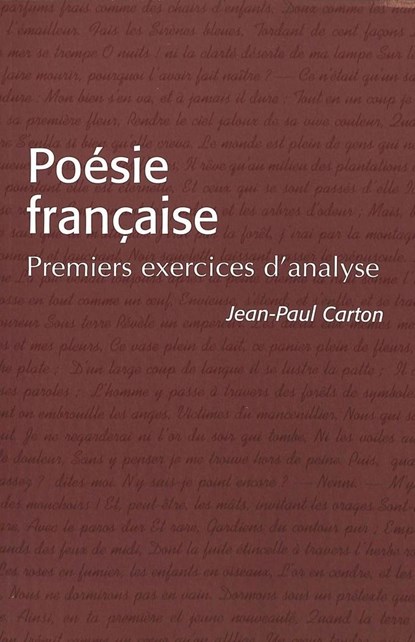 Poesie Francaise, Jean-Paul Carton - Paperback - 9780820440545