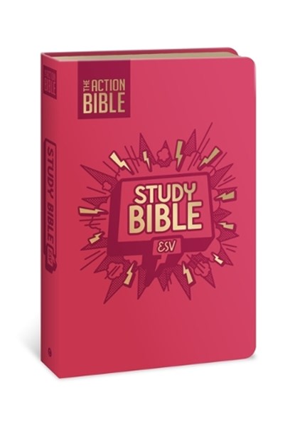 The Action Bible Study Bible Esv, Leathersoft, Pink, Full Color, David C Cook - Gebonden - 9780830787463