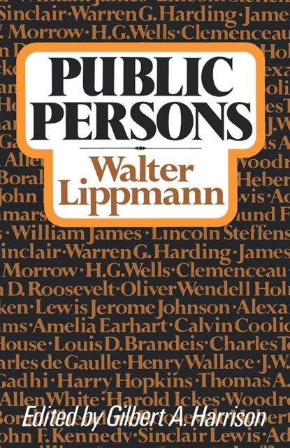 Public Persons, Walter Lippmann - Paperback - 9780871401960