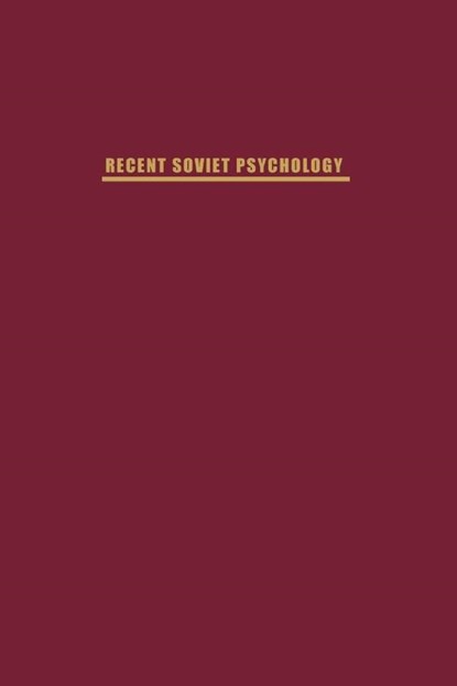 Recent Soviet Psychology, N O'Connor - Paperback - 9780871403698