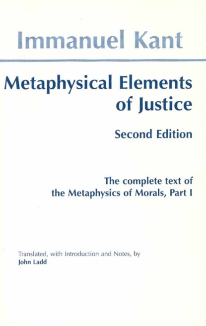 Metaphysical elements of Justice, J Ladd - Paperback - 9780872204188