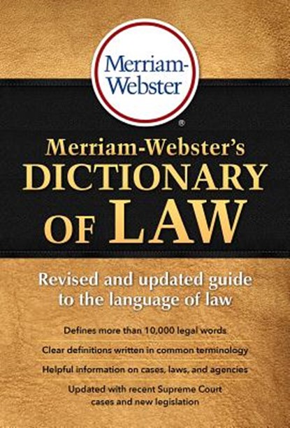 MERM WEB DICT OF LAW, Merriam-Webster Inc - Paperback - 9780877797357