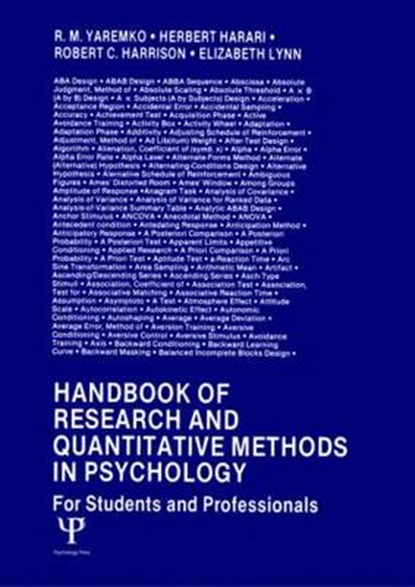 Handbook of Research and Quantitative Methods in Psychology, R.M. Yaremko ; Herbert Harari ; Robert C. Harrison ; Elizabeth Lynn - Paperback - 9780898598674