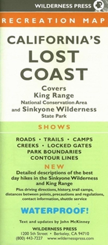 Map Californias Lost Coast Rec, Wilderness Press - Gebonden - 9780899973760