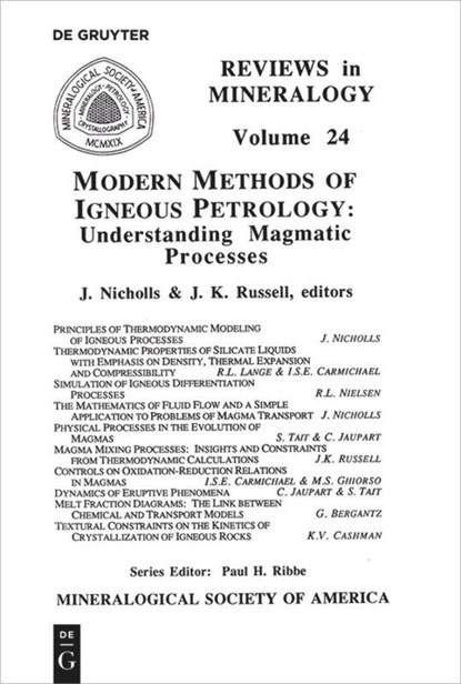 Modern Methods of Igneous Petrology, James NICHOLLS ; Kelly Russell - Paperback - 9780939950294