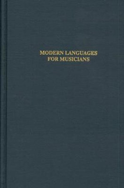 Modern Languages for Musicians, YARBROUGH,  Julie - Gebonden - 9780945193067