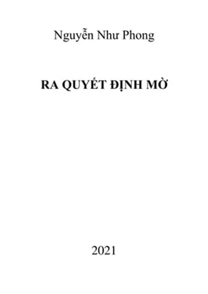 Ra quyết định mờ, Phong Nguyễn Như - Ebook - 9781005228361
