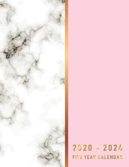 2020-2024 Five Year Calendar: Pink Gold Marble about calendar of 60 Month and appointment 5 year for schedule organizer management, PLANNER,  Mablility - Paperback - 9781080872824